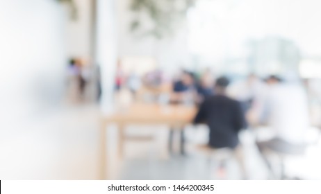 Abstract Blurred Co Working Office Interior Space Banner Background - Business Concept.