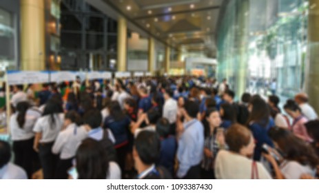 Abstract blurred, Crowd of people in the queue and line up to buy ticket.