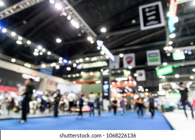 Abstract Blurred Defocused Trade Event Exhibition Background, Business Convention Show Concept.