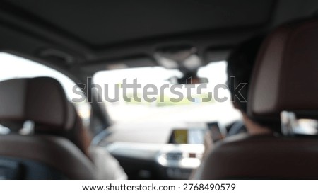 abstract blurred of driver view on the road.