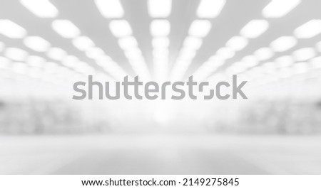 Abstract blurred factory and warehouse room background for industry.

