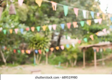 Abstract Blurred Festival Gardening At Park Outdoor Background Concept