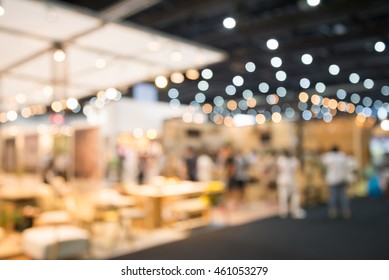 Abstract Blurred Furniture Home Decor Shopping Expo Background