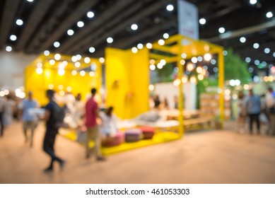 Abstract Blurred Furniture Home Decor Shopping Expo Background