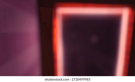 Abstract blurred glowing rectangle with soft purple and dark tones. Futuristic light border creates a mysterious digital atmosphere, perfect for backgrounds, wallpapers, and creative design projects