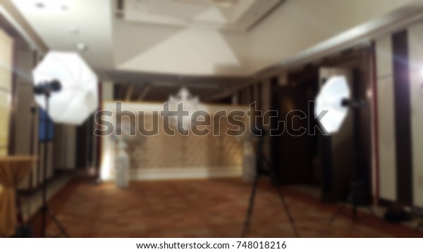 Abstract Blurred Image Backdrop Wedding Reception Stock Photo