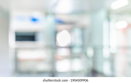 Abstract Blurred Image Of  Hallway With Bokeh For Background Usage .