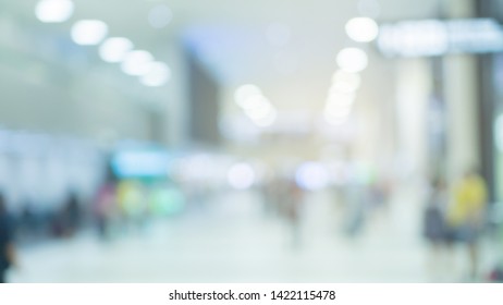 Abstract blurred inside of new design modern construction airport at international terminal lounge departure for design background - Shutterstock ID 1422115478