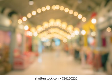 Abstract blurred lights shopping mall for background