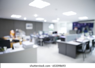 Abstract Blurred Of Office Interior Background. Out Of Focused Of Office Interior Photo.