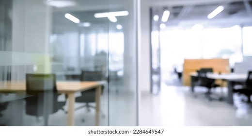 Abstract blurred office interior room