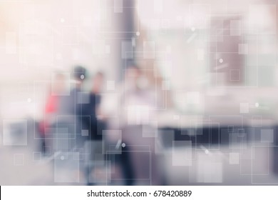 Abstract Blurred Office Interior Space Background - Business Concept