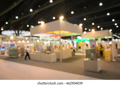 Abstract blurred people in trade show expo background usage