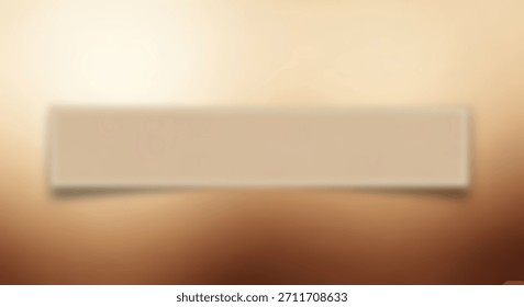 Abstract blurred tan rectangular shape on warm gradient background with copy space.
