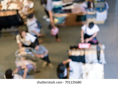 Abstract Blurred Top View Shopping Mall And Supermarket Interior Background.