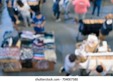 Abstract Blurred Top View Shopping Mall And Supermarket Interior Background.