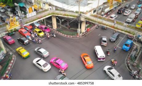 Abstract blurred traffic intersection