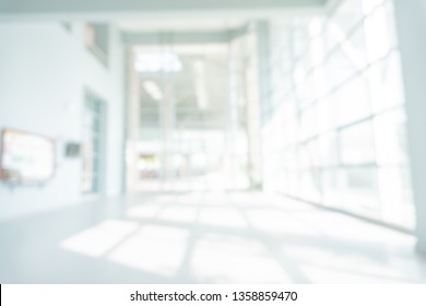 Abstract Blurred White Doctor Medical Office Room Background Concept For Blur Empty Space Grey Modern Hospital Clinic Pharmacy, Light Clean Interior Abstract Blurry White Doctor Dentist Office Room