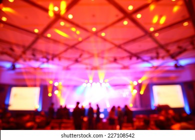 Abstract Blurry Light In Convention Event Hall