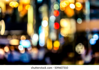 Abstract Bokeh Background Of Business People Meet At Bar On Happy Hour