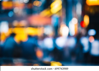 Abstract Bokeh Background Of Business People Meet At Bar On Happy Hour 