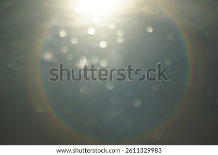 Abstract bokeh background light reflection in water Lens glare effect blur background glitter design