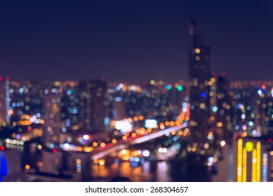 Abstract Bokeh Bangkok City Night Light