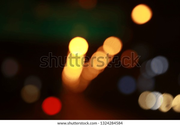 Abstract Bokeh of lighting
on the road