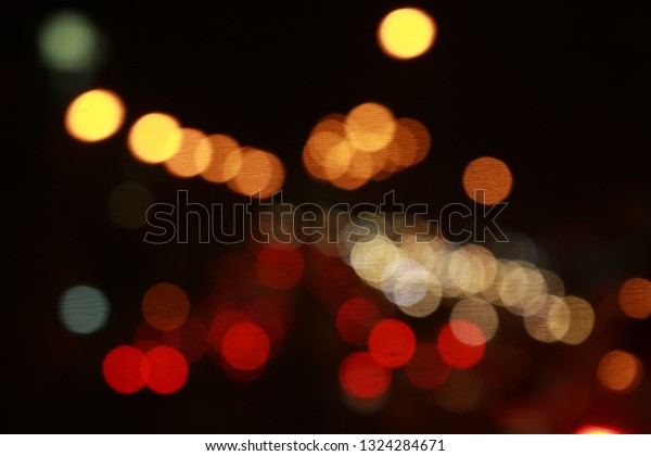 Abstract Bokeh of lighting
on the road