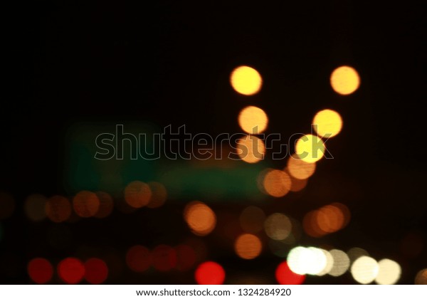 Abstract Bokeh of lighting\
on the road