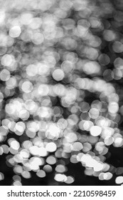 Abstract Bokeh, White Round Out Of Focus Water Glare.