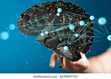 Abstract Brain Network: AI, Neural Network, Data