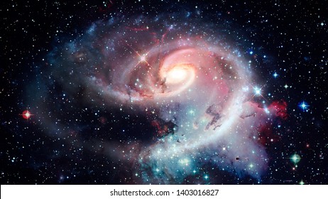 Abstract bright colorful universe. Nebula night starry sky in rainbow colors. Multicolor outer space. Elements of this image furnished by NASA.