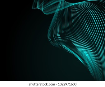 Abstract bright wavy lines on a dark blue background Futuristic technology illustration design The pattern of the wave line Abstract modern background for web site business Graphics Raster image - Shutterstock ID 1022971603