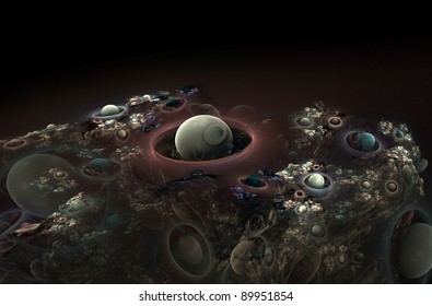 abstract bubble planets