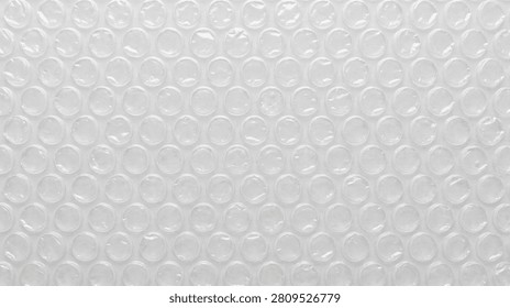 Abstract bubble wrap background with smooth clear plastic texture