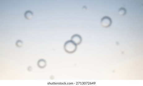 Abstract Bubbles Floating Against a Gradient Sky with Dreamy and Minimalist.