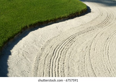 Abstract of bunker and putting green. - Powered by Shutterstock