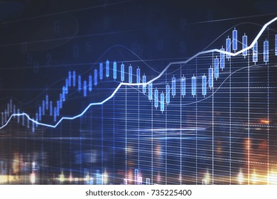 Abstract business chart on night city background. Forex concept. Double exposure  - Powered by Shutterstock