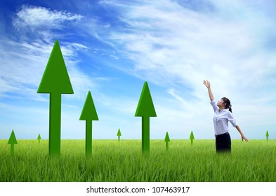 Abstract Business Growth - Green Arrow Up