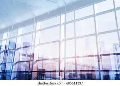 Abstract Business Interior Double Exposure High Tech