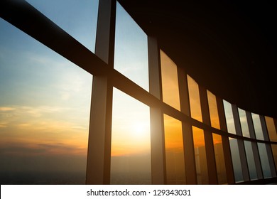 abstract business interior, view of sky