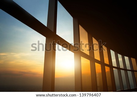 abstract business interior, view of sky