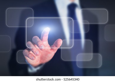 abstract business technology concept, touch screen interface button, management - Powered by Shutterstock