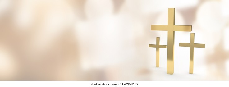 Abstract christian cross in church on clean background and bokeh. - Shutterstock ID 2170358189