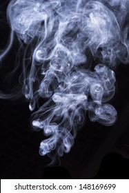 Abstract Cigar Smoke On A Black  Background