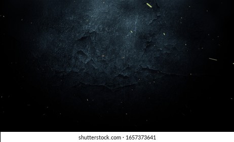 Abstract Cinematic Dust Particles and Light Flare Dark Wall Stone   Background.