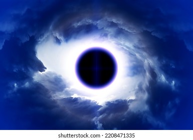 Abstract Circle with a Light in the Clouds