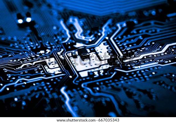 Abstract Close Electronic Circuits Technology On Stock Photo (Edit Now ...