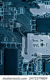 Abstract, Close up at electronic circuits, we see the technology of the mainboard, which is the important background of the computer. (logic board,cpu motherboard,Main board,system board,mobo)